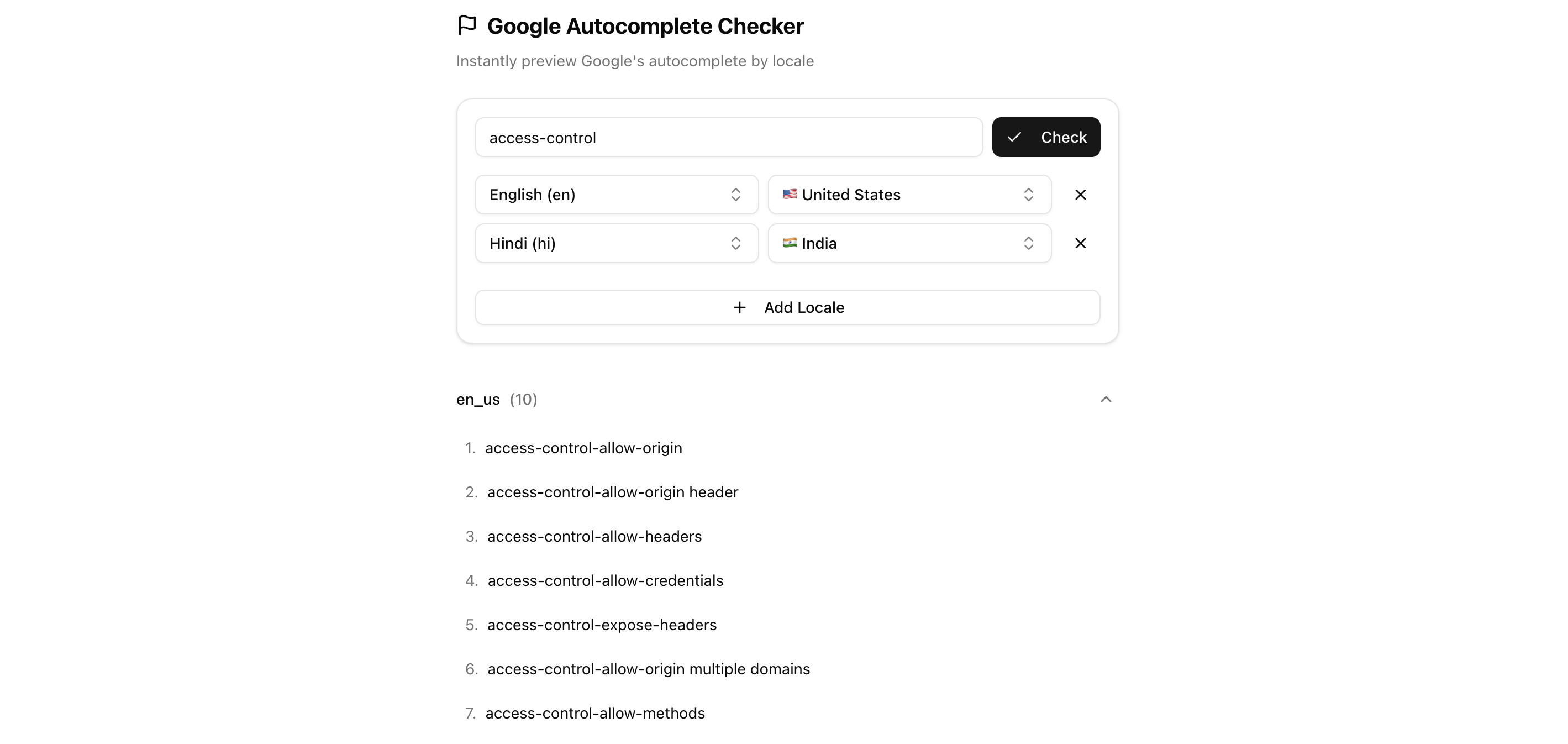Google Autocomplete Checker